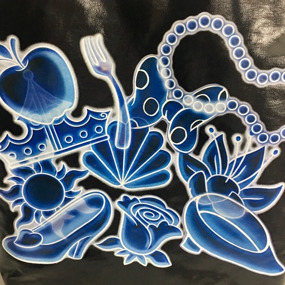 Disney Parks Princess Black Tote Bag Snow White Ariel Belle Cinderella & More - Picture 4 of 16